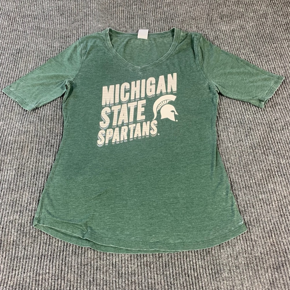 Michigan State Spartans T Shirt Womens Medium‎ Green Pro Edge College Football
